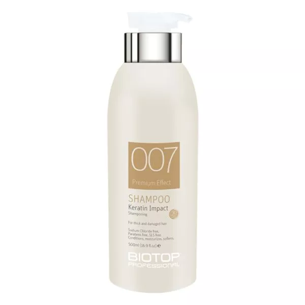 שמפו לשיער 007 קראטין אימפקט  500 מל - ביוטופ BIOTOP